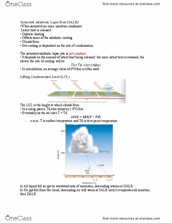 GGR214H5 Lecture Notes - Lecture 2: Latent Heat, Fluid Parcel, Lapse Rate thumbnail