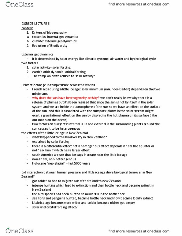 GGR305H5 Lecture Notes - Lecture 6: Little Ice Age, Geodynamics, Orbital Forcing thumbnail