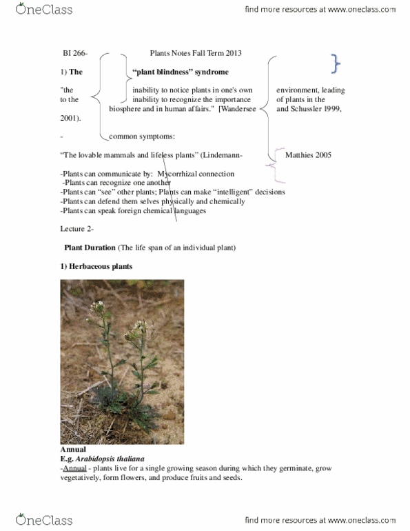 BI266 Lecture Notes - Bark, Cellular Differentiation, Meristem thumbnail