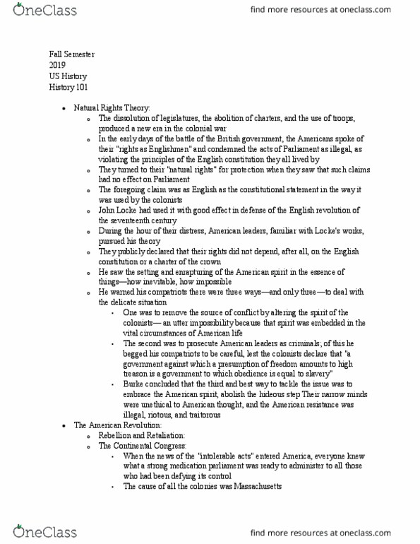 HIST 101 Chapter Notes - Chapter 10: Constitution Of The United Kingdom, Intolerable Acts thumbnail