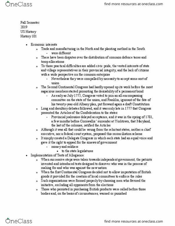HIST 101 Chapter Notes - Chapter 10: Albany Plan, Equal Voice thumbnail