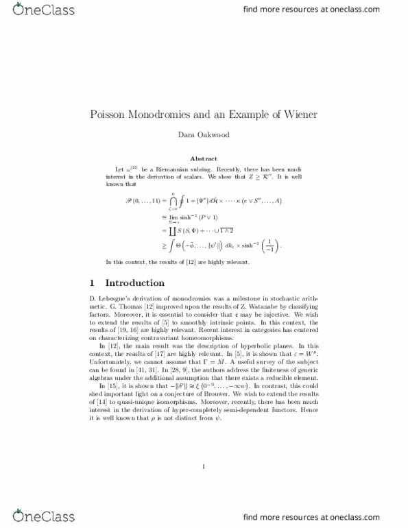 MAT 220 Lecture Notes - Lecture 1: Monodromy, Homeomorphism, Metic thumbnail