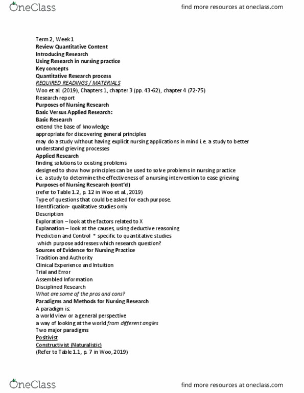 NUR 80A/B Lecture Notes - Lecture 2: Deductive Reasoning, Determinism, Randomness thumbnail