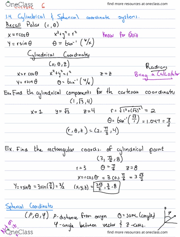 M 427L Lecture Notes - Lecture 6: Cartesian Coordinate System thumbnail