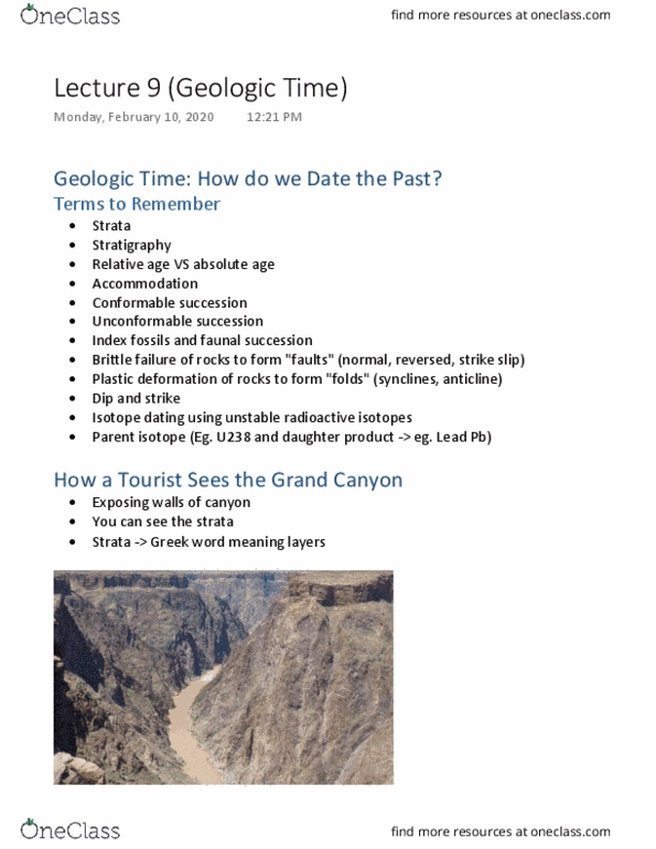 EESA06H3 Lecture 9: Lecture 9 (Geologic Time) thumbnail
