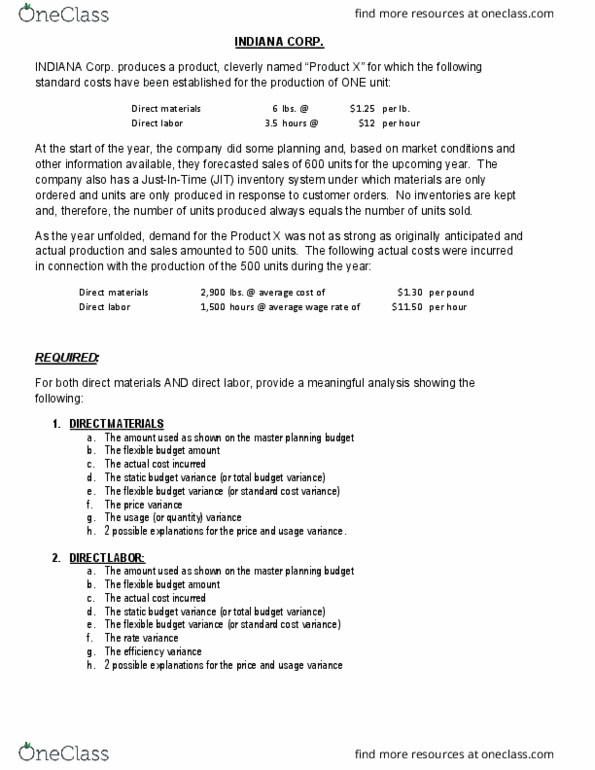 ACCT 202 Final: 4-09 INDIANA CORP - OneClass