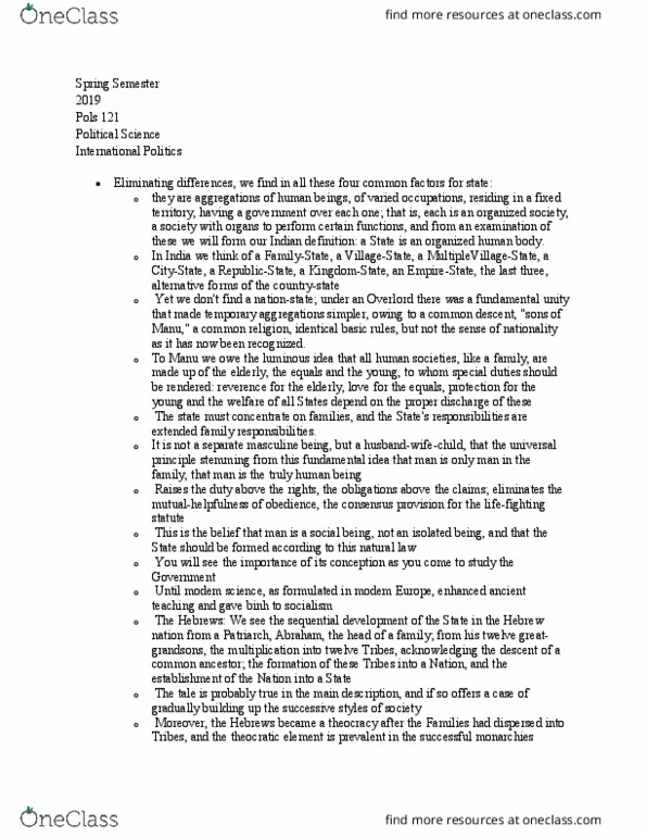 POLS 121 Chapter 3: Pols 121 four common factors for state thumbnail