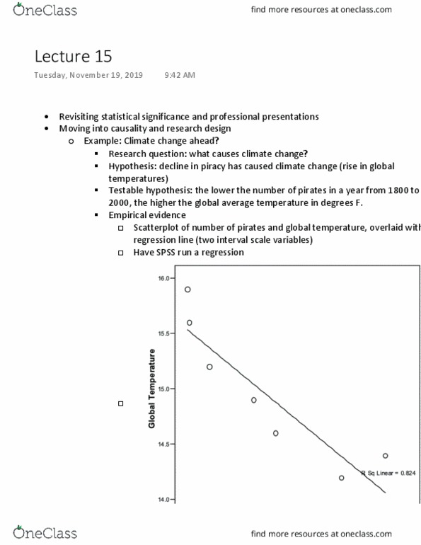 POL S 15 Lecture Notes - Lecture 15: Level Of Measurement, Statistical Significance, Scatter Plot thumbnail