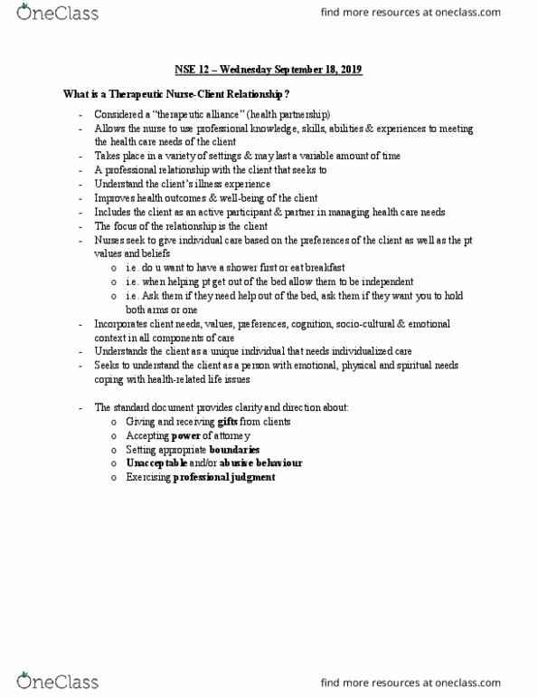 NSE-12B Lecture Notes - Lecture 3: Therapeutic Relationship, Professional Boundaries, Jargon thumbnail