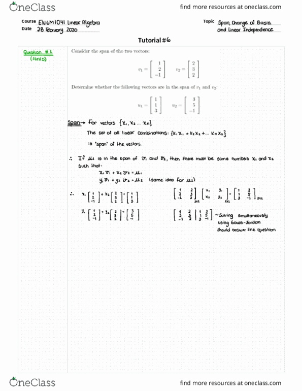 ENGM 1041 Chapter Notes - Chapter 6: Xz, Linear Combination thumbnail