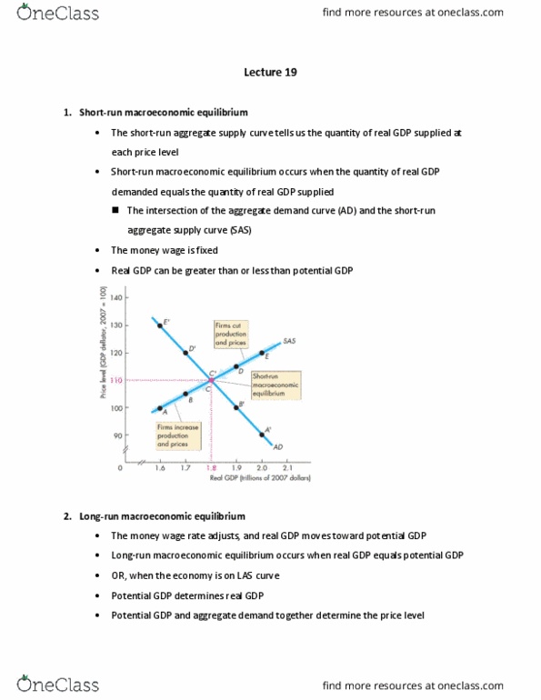 ECON 102 Lecture Notes - Lecture 19: Aggregate Supply, Potential Output, Aggregate Demand cover image