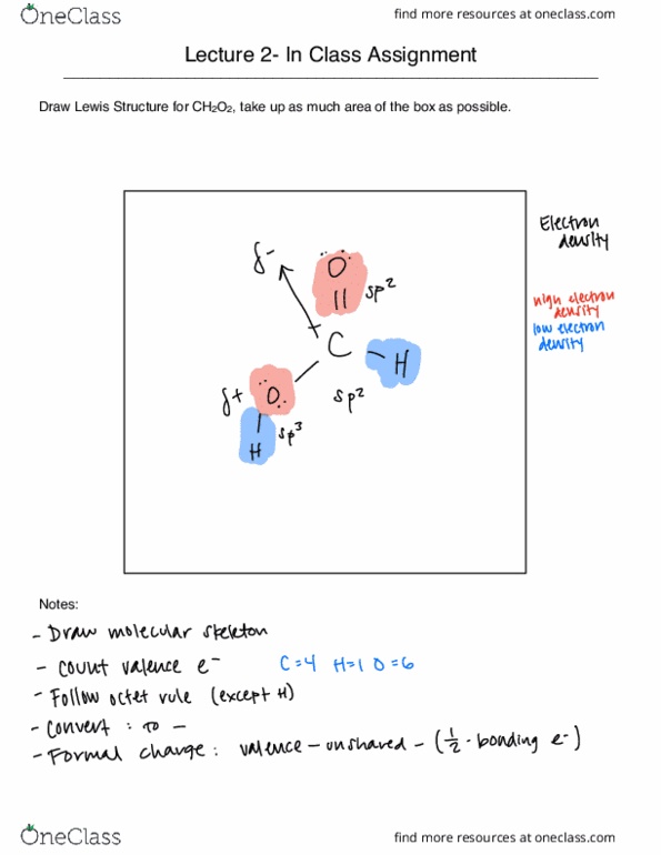 CHEM 14C Lecture Notes - Lecture 2: Octet Rule, Electron Density, Lewis Structure thumbnail