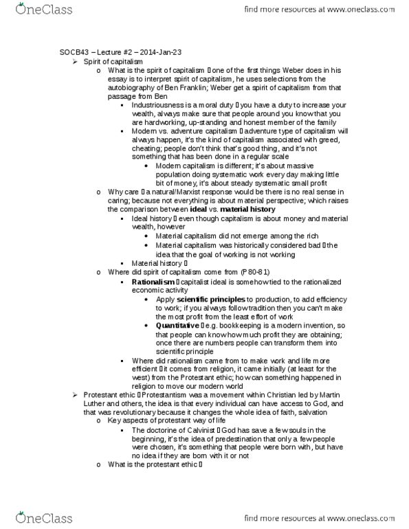 ANTH 100A Lecture Notes - General Idea, Capital Accumulation, Iron Cage thumbnail