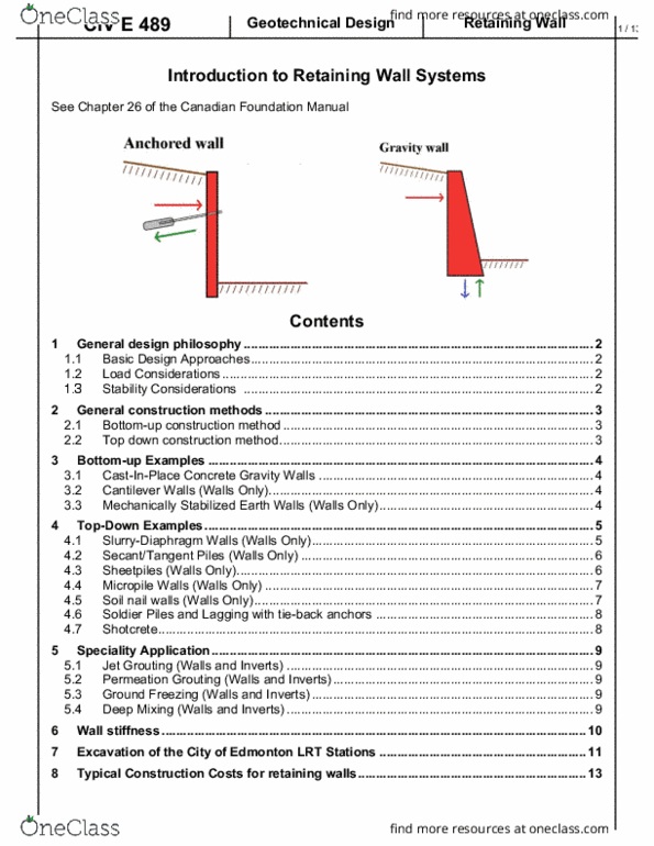 CIV E489 Lecture Notes - Lecture 5: Mechanically Stabilized Earth, Grout, Ground Freezing thumbnail