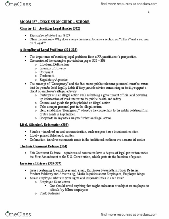 MCOM 357 Lecture Notes - Lecture 3: Insider Trading, Federal Trade Commission, Ebay thumbnail