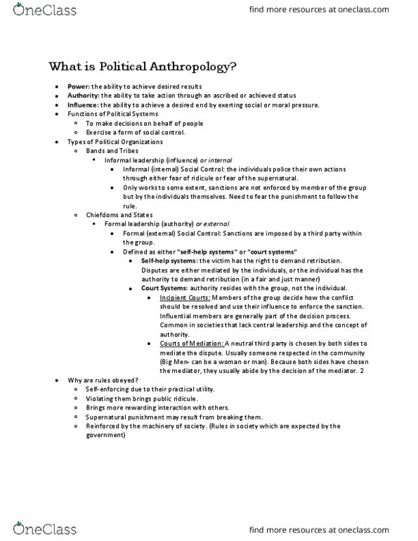 ANTHR101 Lecture 27: What is Political Anthropology thumbnail