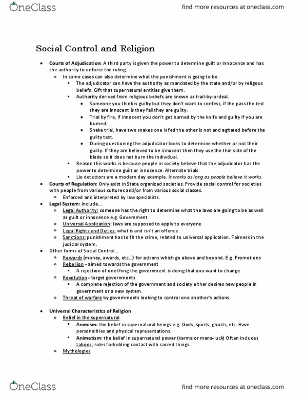 ANTHR101 Lecture 28: Social Control and Religion thumbnail
