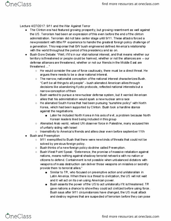 HIST 2340W Lecture Notes - Lecture 23: Nuclear Arms Race, Sunshine Policy, Massive Retaliation thumbnail