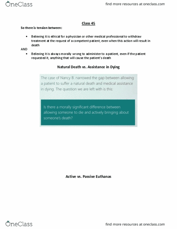 THEO 353 Lecture Notes - Lecture 44: Assisted Suicide, Mechanical Ventilation thumbnail