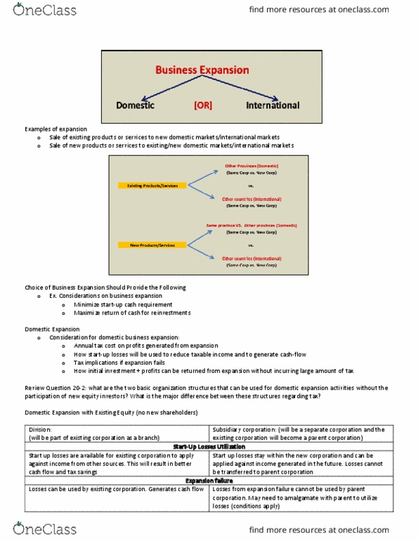 ADMN 4710H Chapter Notes - Chapter 20: Cash Flow, Accrual, Foreign Corporation thumbnail