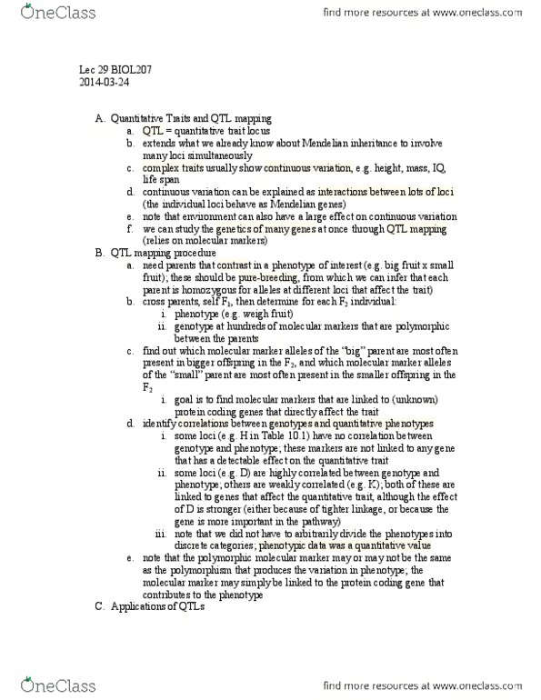 STAT151 Lecture Notes - Quantitative Trait Locus, Probability Distribution thumbnail