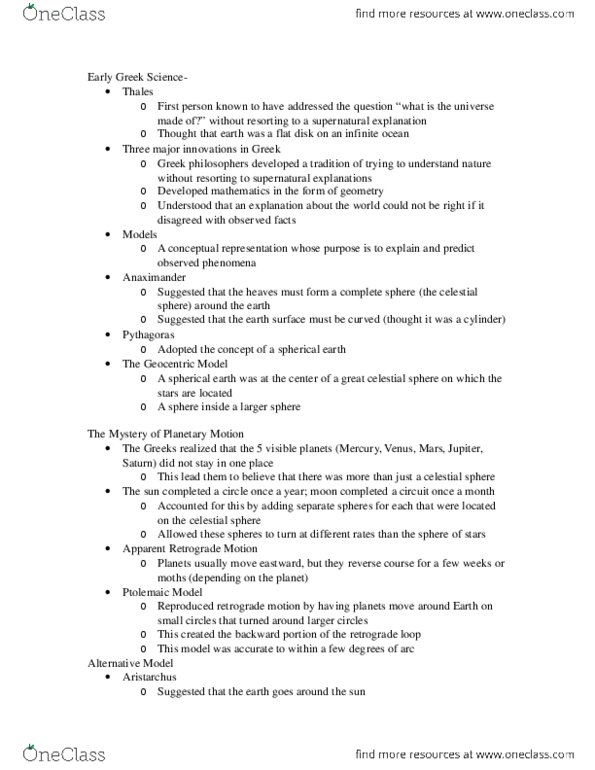 Sociology 2173A/B Chapter Notes - Chapter 2: Pseudoscience, Anaximander, Atomism thumbnail