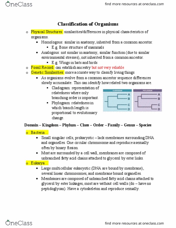 BIOL107 Lecture Notes - Lecture 1: Glycerol, Peptidoglycan, Cytoskeleton thumbnail