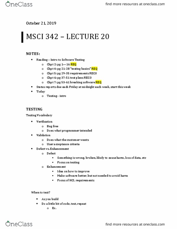 MSCI342 Lecture Notes - Lecture 20: Msci, Equivalence Class, Java Development Kit thumbnail