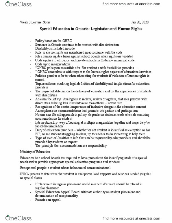EDFE 1300 Lecture Notes - Lecture 3: Ableism, Ageism, Intersectionality thumbnail