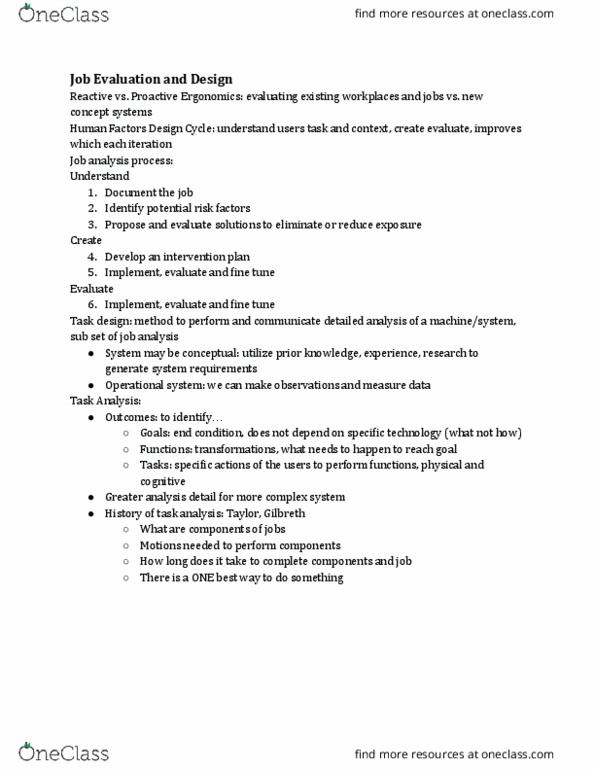 IOE 333 Lecture Notes - Lecture 24: Task Analysis, Job Analysis thumbnail