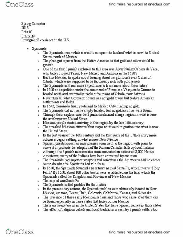 ETHS 101 Lecture Notes - Lecture 23: Eths, Repartimiento, Pueblo Revolt thumbnail