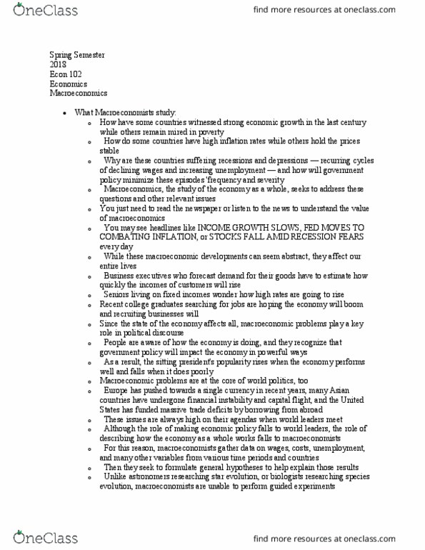 ECON 102 Lecture Notes - Lecture 1: Capital Flight, George W. Bush, Meteorology thumbnail