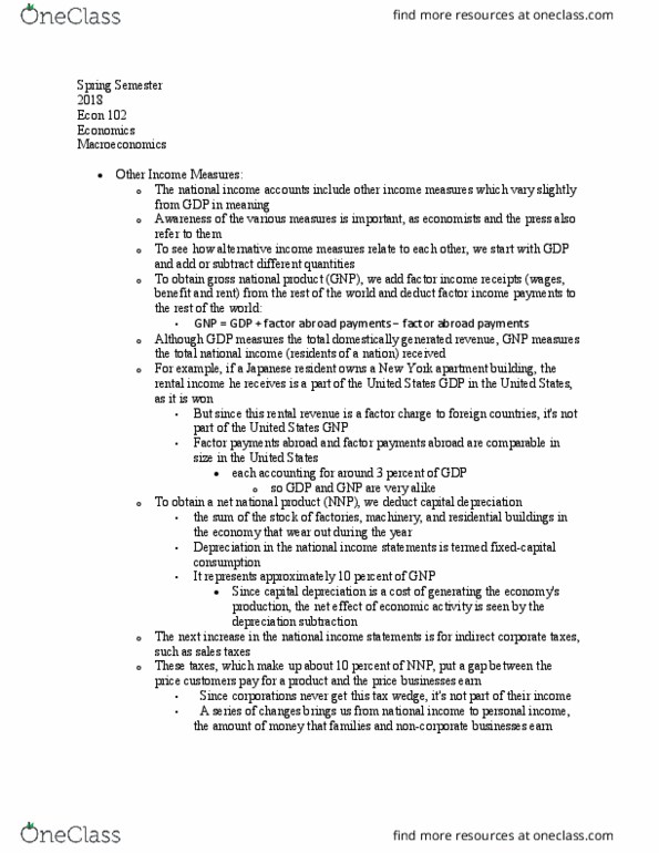 ECON 102 Lecture Notes - Lecture 9: Net National Product, Tax Wedge, Retained Earnings thumbnail
