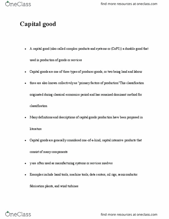 ECO 1192 Chapter Notes - Chapter 16: Semiconductor Device Fabrication, Capital Good, Durable Good thumbnail