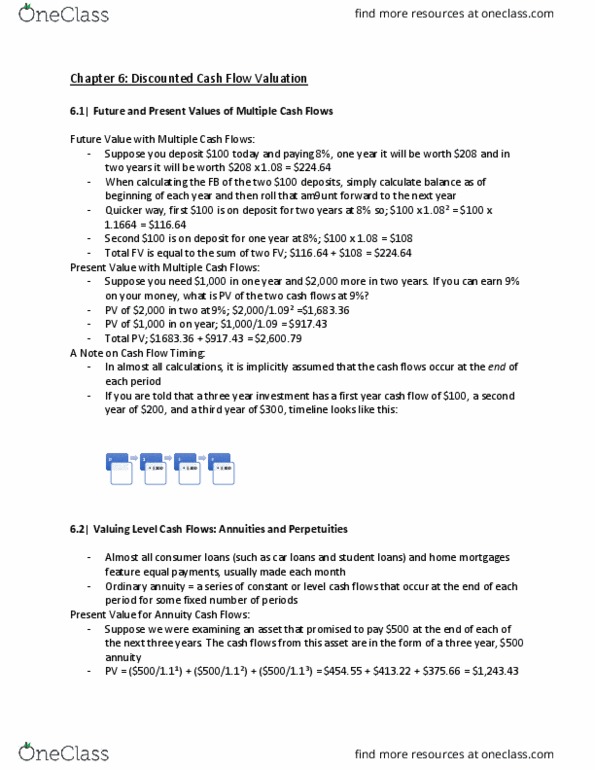 Management and Organizational Studies 2310A/B Chapter Notes - Chapter 6: Cash Flow, Effective Interest Rate, Annual Percentage Rate thumbnail