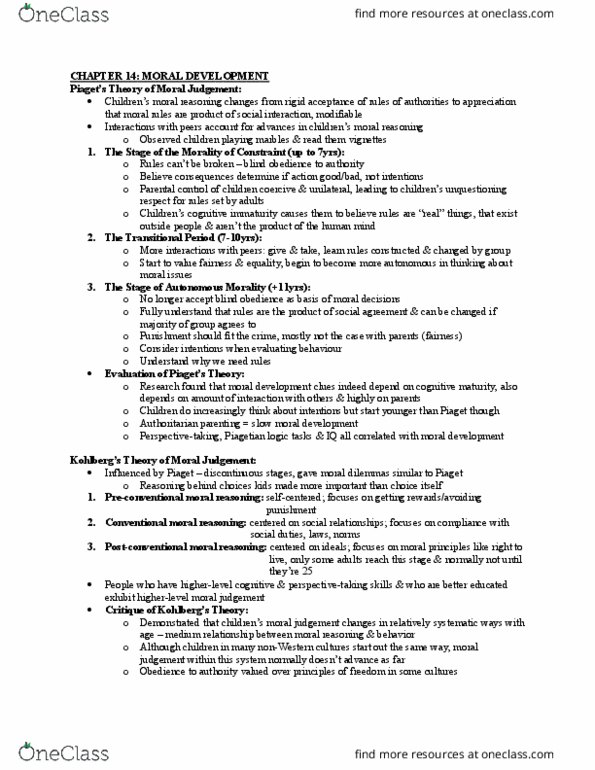 PSYC 251 Chapter Notes - Chapter 14: Social Cognition, Heredity, Corporal Punishment thumbnail