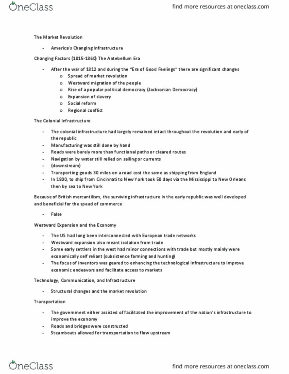 HIST 190 Lecture Notes - Lecture 15: United States Territorial Acquisitions, Jacksonian Democracy, Plough thumbnail