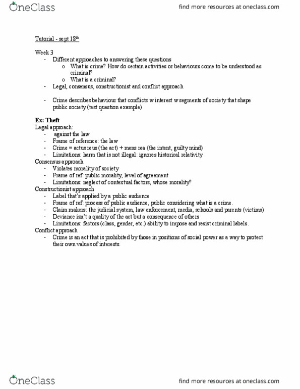 CRIM 1650 Chapter Notes - Chapter 2: Actus Reus, Mens Rea, Sept thumbnail