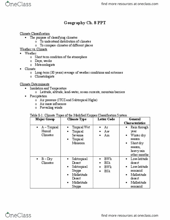 GEO 210 Lecture Notes - Lecture 8: Subtropics, Solar Irradiance, The Climate Group thumbnail