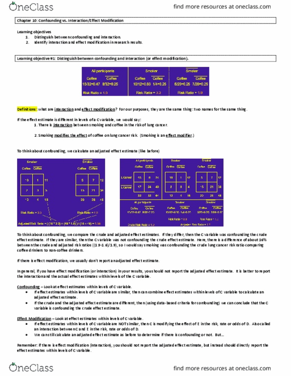 HSCI 330 Lecture Notes - Lecture 9: Confounding, Relative Risk, Japanese Americans thumbnail