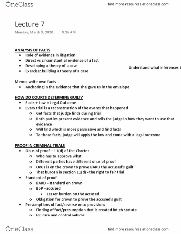 CRIM 330 Lecture Notes - Lecture 7: Mens Rea, Relational Model, Actus Reus thumbnail