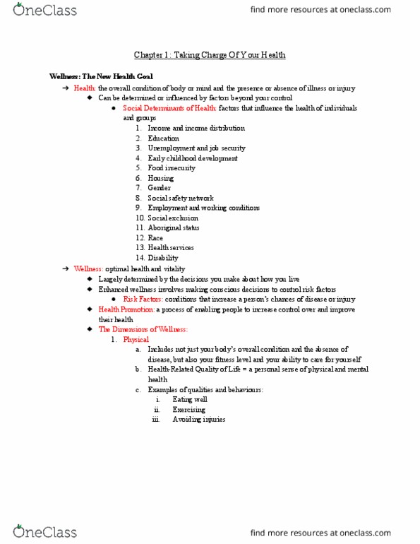 Health Sciences 1001A/B Chapter Notes - Chapter 1: Nine Network, Social Exclusion, Human Papillomavirus Infection thumbnail