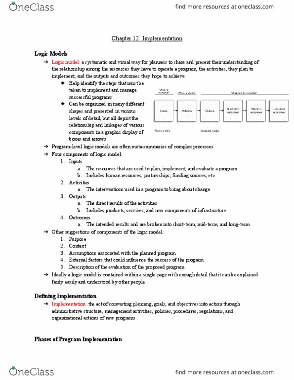 Health Sciences 2250A/B Chapter Notes - Chapter 12: Logic Model, Critical Path Method, Professional Certification thumbnail