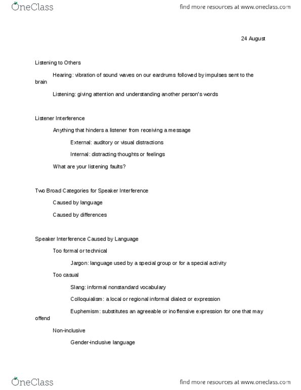 SPCM 200 Lecture Notes - Spotlighting, Euphemism, Colloquialism thumbnail