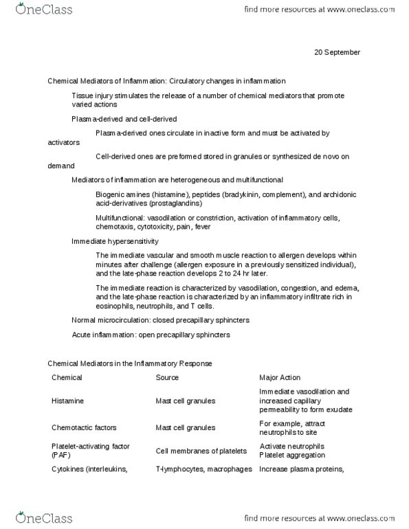 BMS 460 Lecture Notes - Peritonitis, Keloid, Alpha-1 Antitrypsin thumbnail
