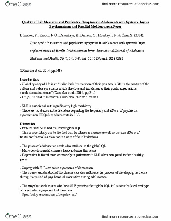 Health Sciences 3624A/B Chapter Notes - Chapter 10: Familial Mediterranean Fever thumbnail