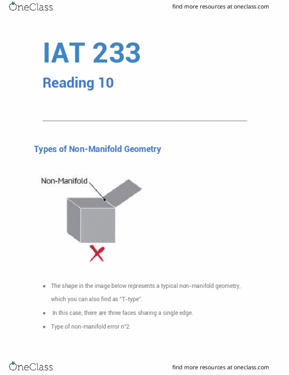 IAT 233 Chapter Notes - Chapter 10: 3D Printing thumbnail