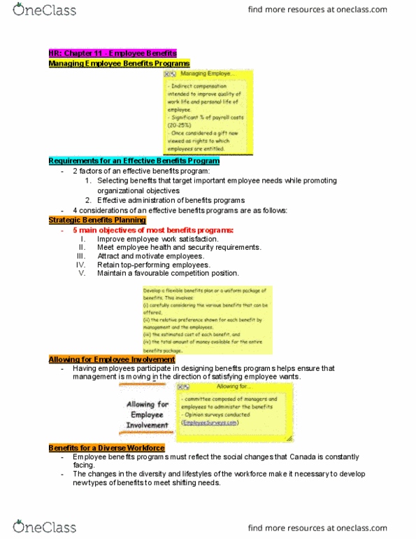 ADM 2337 Chapter Notes - Chapter 11: Employee Benefits, Deferred Income, The Conference Board thumbnail