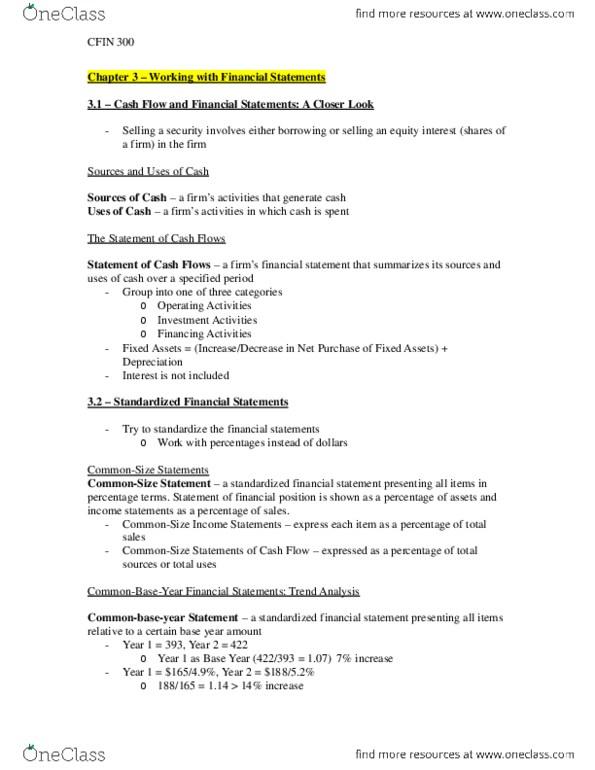 FIN 300 Lecture Notes - Lecture 3: Profit Margin, Earnings Before Interest, Taxes, Depreciation, And Amortization thumbnail