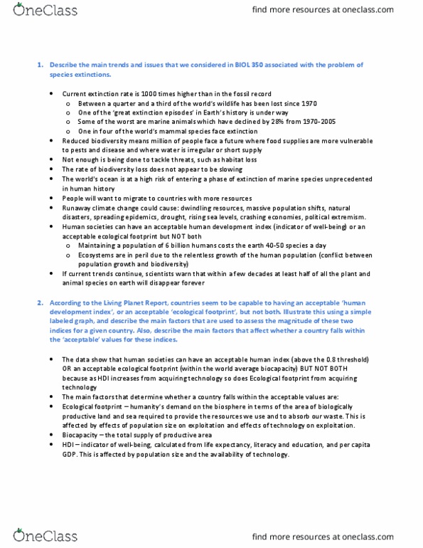 Biol Study Guide Winter Final Runaway Climate Change